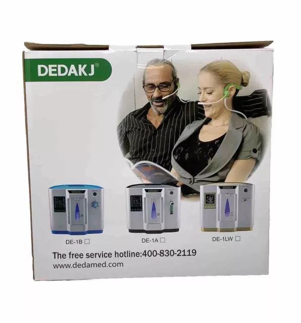 DEDAKJ 1-7l Oxygen Concentrator Purifier Model DE-1B White/Blue NEW Boxed