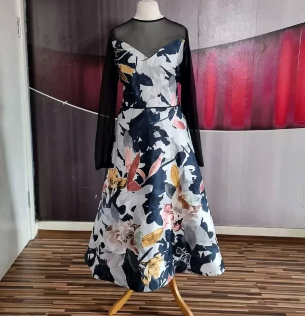 Gorgeous Coast Floral Jacquard Evening Dress Size 16