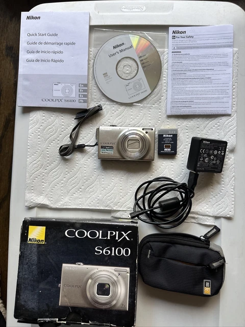 Very Good Condition! Nikon COOLPIX S6100 16.0MP Digital Camera - Silver