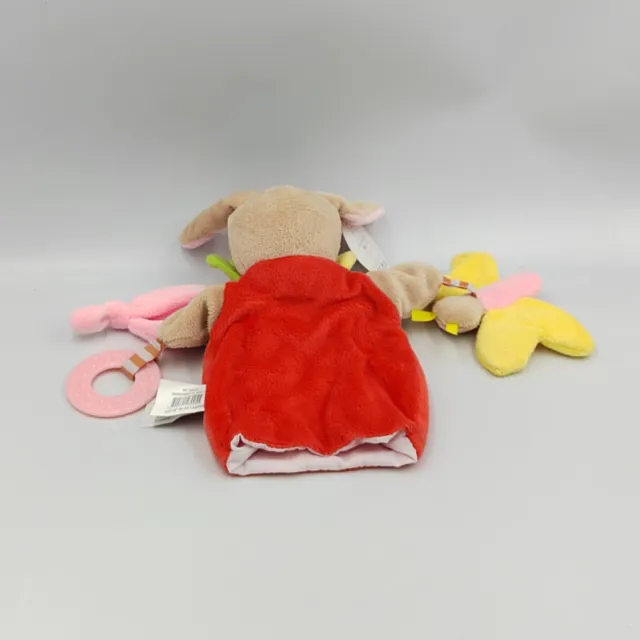 Doudou et compagnie marionnette lapin beige rouge jaune rose vert Magic - 31024 2