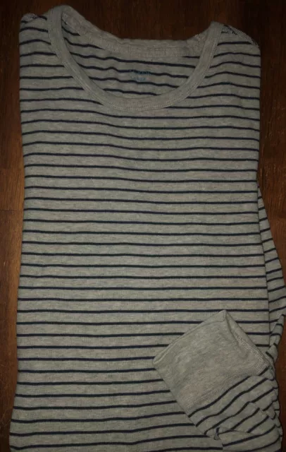 Mens J. Crew Long Sleeve Striped Crewneck Thermal Shirt Size Large LG L - EUC