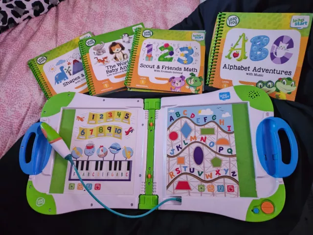 Leap Start Leap Frog Interactive Learning System Book Reader W/ Books & Stylus