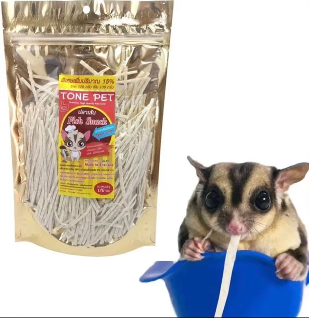 1X Paradise Mascota Hámster Azúcar Pescado Proteína Snack Planeador Cuidado Dientes de Animales 120 g