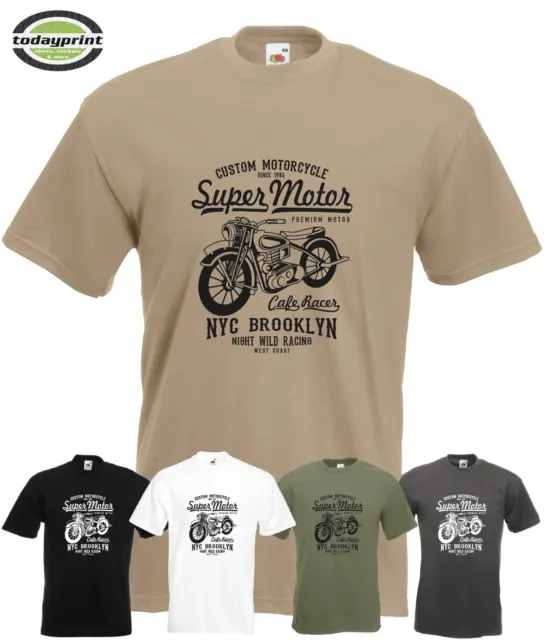 T-Shirt Super Motor Cafe Racer, Custom Rocker, Moto, Rockabilly, Scrampler