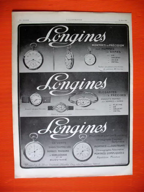 Longines Press Advertisement Elegant And Precise Watches Ad 1913