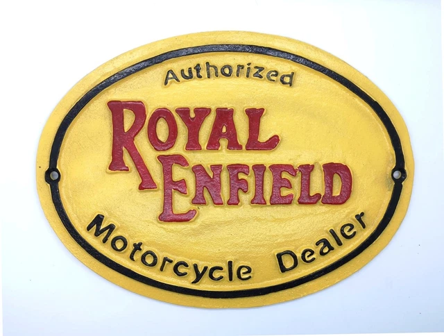 Royal Enfield Motorcycles Cast Iron Vintage Garage Advertising Sign 31cm x 23cm