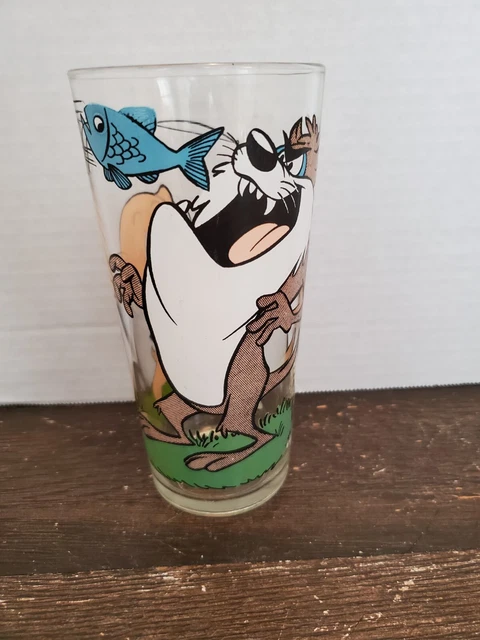 VTG 1976 Glass Looney Tunes Taz Tasmanian Devil Pepsi Collector porky pig tumble