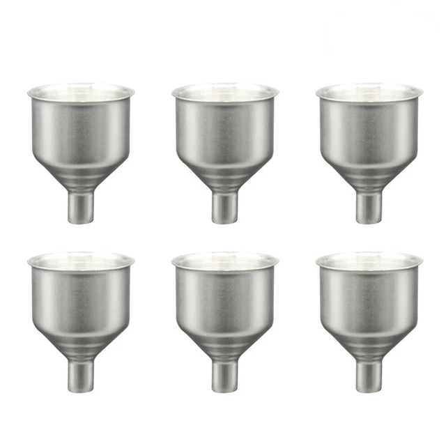 6 piezas embudo líquido cocina embudo vino olla embudo embudo acero inoxidable