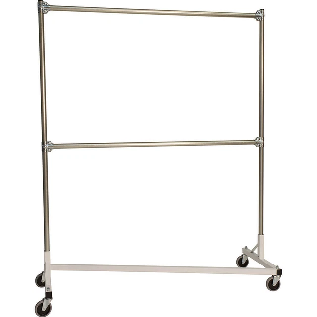 Z-Rack, Laundry Room Clothes Rack 60" L X 72" Uprights, Double Rail White 260722