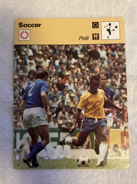 PELE - Rencontre Sportscaster Card 1977 Italy - Showing 1970 World Cup vtg