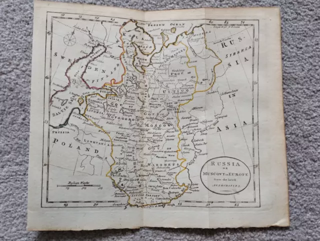 Russia or Muscovy in Europe by Thomas Kitchin - Genuine hand-coloured map - 1787