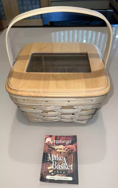 Natural Longaberger "Make a Basket" Large Berry with Photo Lid and Protector