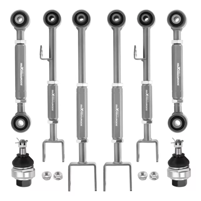 ront Ball Joints + 6 Pieces Of Rear Adjustable Camber Arms Kit for for Acura TL