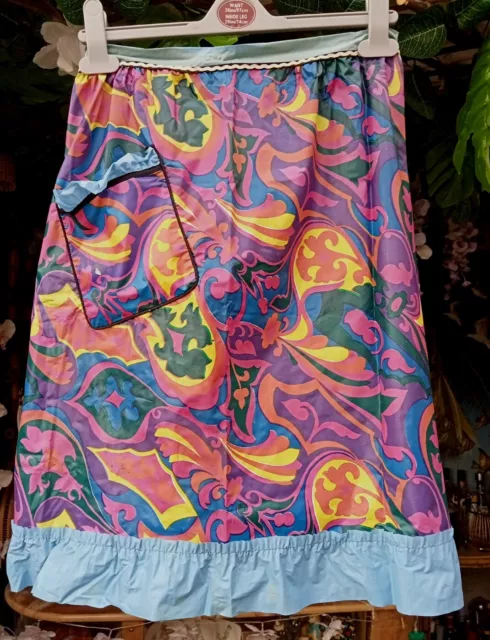 True Vintage 1960s Funky Psychedelic Plastic Half Apron By Riverside With Issues