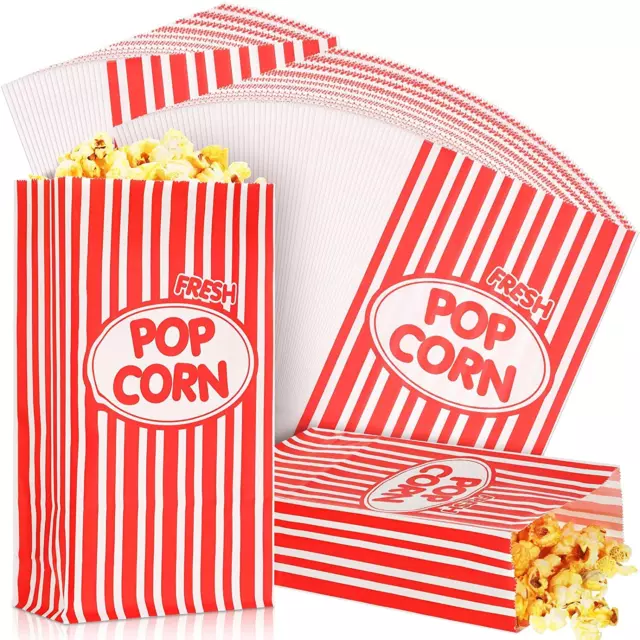 Paper Popcorn Bags 2 Oz Disposable Individual Servings Popcorn Container Flat