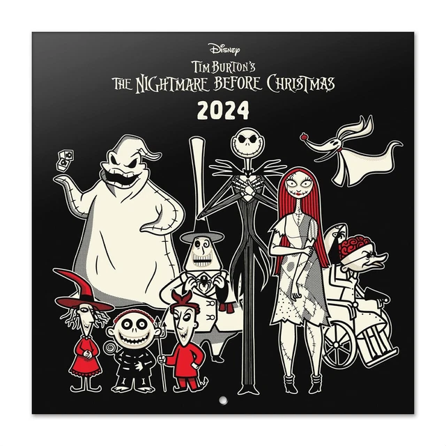 GRUPO ERIK THE Nightmare Before Christmas Wall Calendar 2024 12" x 12