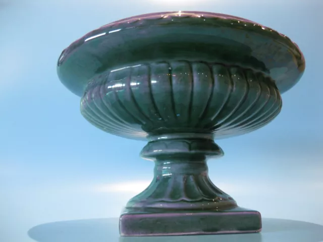 Very Nice "Elaine Goddard" Green Ceramic Grecian Style Pedestal Planter / Urn