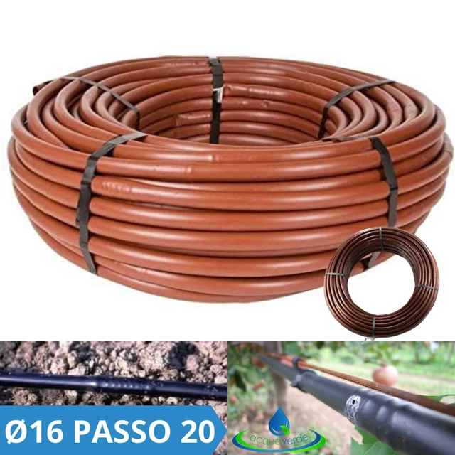 Tubo Gocciolante Per Irrigazione 100mt - Doppio Foro Ø16mm, Passo 33cm, In Polietilene Per Giardino - Foto 6