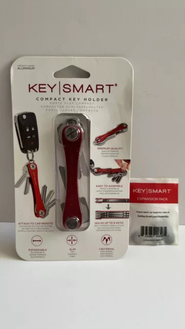 Keysmart Extended Compact Key Holder with Expansion Pack RED Open Box