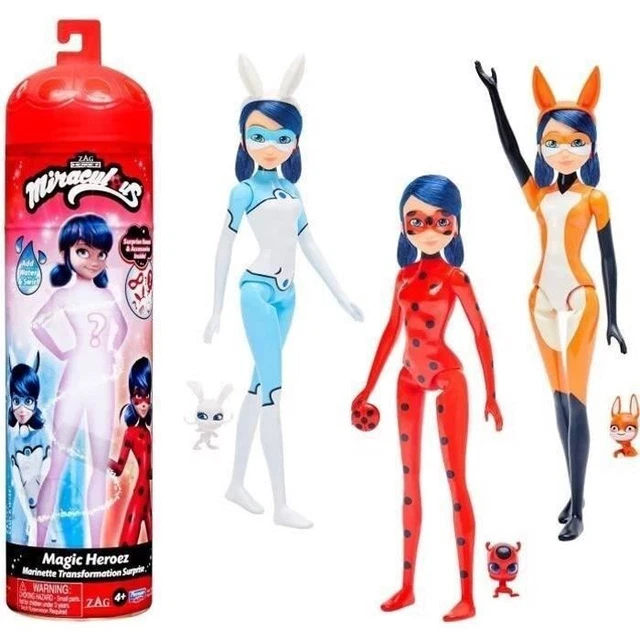 Bandai – Poupée Mannequin Ladybug/Marinette 26 Cm – Deux Tenues, Articulée, Avec Accessoires (masque, Yoyo, Sac, Tikki)