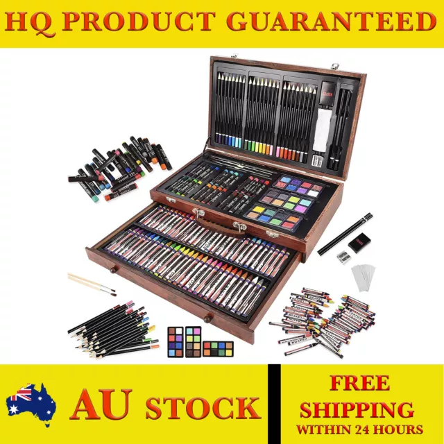 Art Set in Wooden Box  Art Supplies for Kids and Adults 143 Piece Deluxe