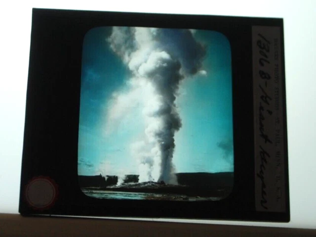 Giant Geyser, Colored Magic Lantern Slide