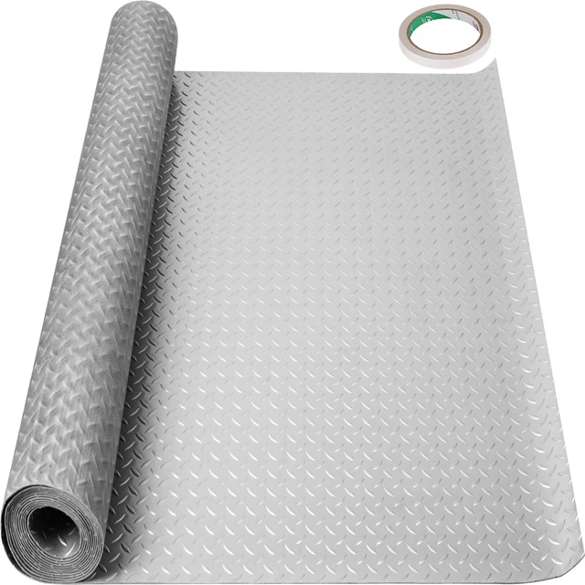 VEVOR GARAGE FLOOR Mat Garage Flooring Roll 4.9x9.2ft AntiSlip Silver