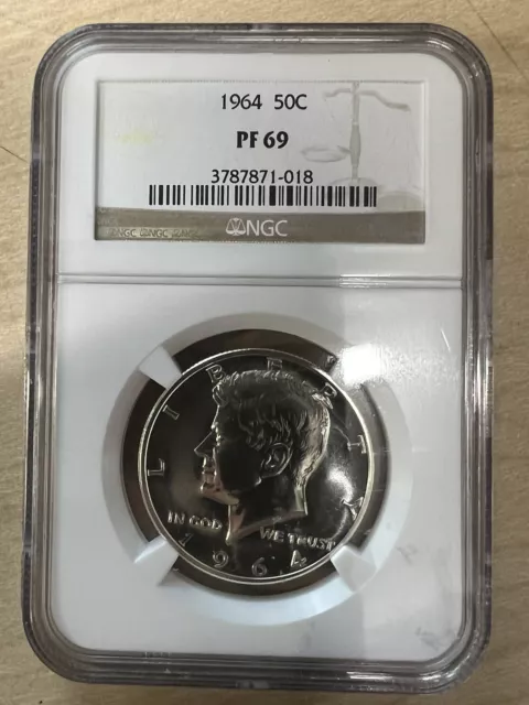 1964 50C Silver Proof Kennedy Half Dollar NGC PF 69 PROOF