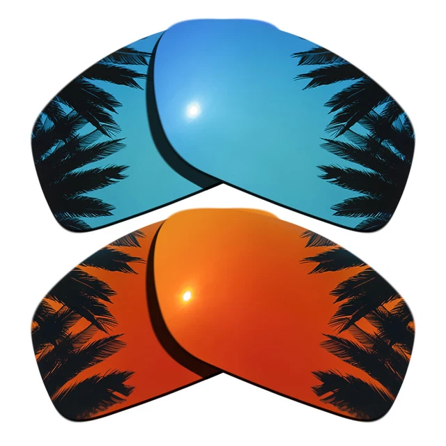 ICE BLUE&ORANGE RED Replacement Lenses forOakley Conductor 8 OO4107