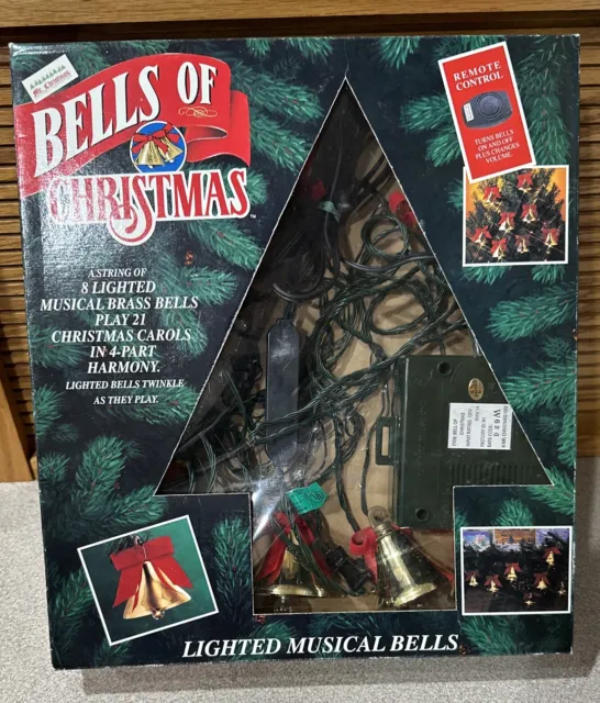 MR CHRISTMAS Bells of Christmas 21 Song Lighted Musical Brass W/remote WORKING!