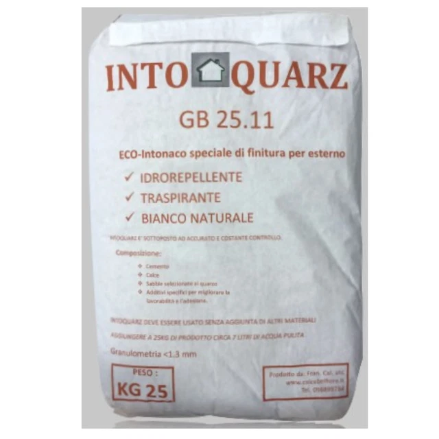 RASANTE INTONACO FINITURA per ESTERNO INTOQUARZ granello bianco