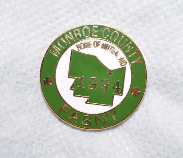 New York Volunteer Fire Assn Monroe County 1994 Convention 1" Metal Lapel Pin