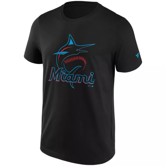 MLB Miami Marlins T-Shirt Primary Logo Team Graphic Baseball schwarz