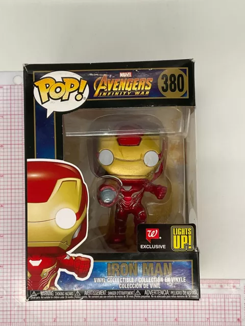 Funko POP! Marvel Avengers: Infinity War Iron Man w/ Lights #380 DAMAGED BOX E03