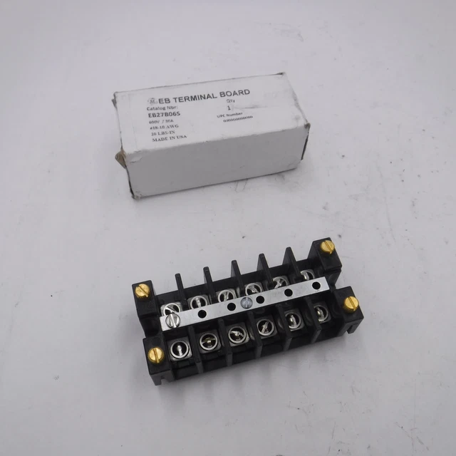 GE EB TERMINAL Board EB27B06S 6 Circuit 600V 30A 1810 AWG 20 LBSIN