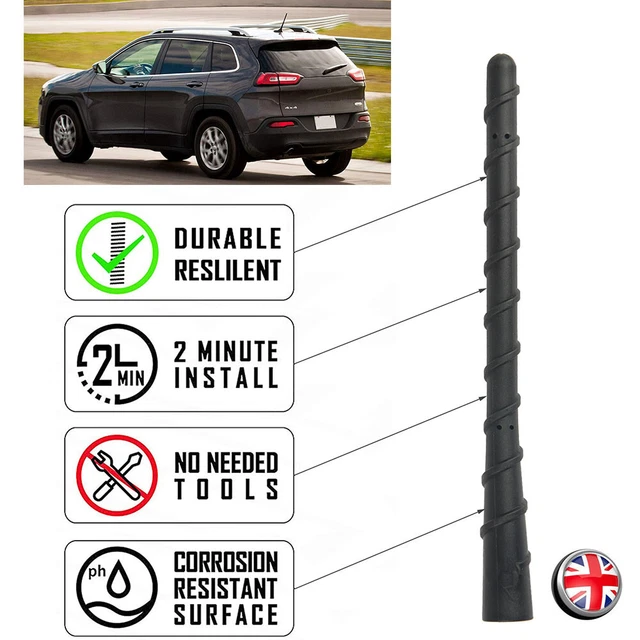 Car Radio Aerial Antenna AM/FM Bee Sting Rodent Resistant Mast 27cm Black Mgtf