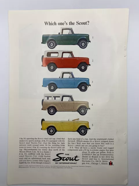 1964 AMC Scout Vintage Magazine Advertisement Original Full Page Automobile Ad