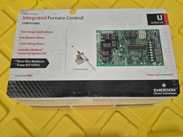 White Rodgers 50E47-843/X3246 Universal HSI Furnace Control Module - Replacement Hot Surface Ignition Control For Furnaces