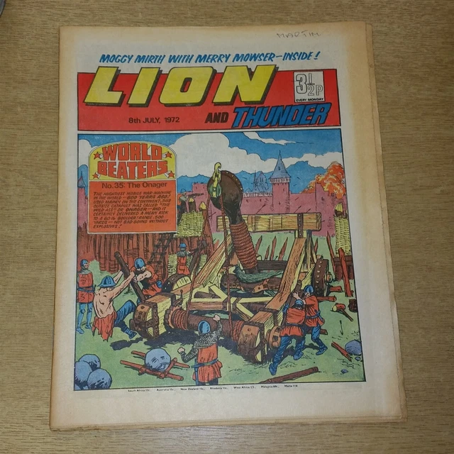 LION AND THUNDER 8Th July 1972 Ipc British Weekly Uk Comic £7.99 ...