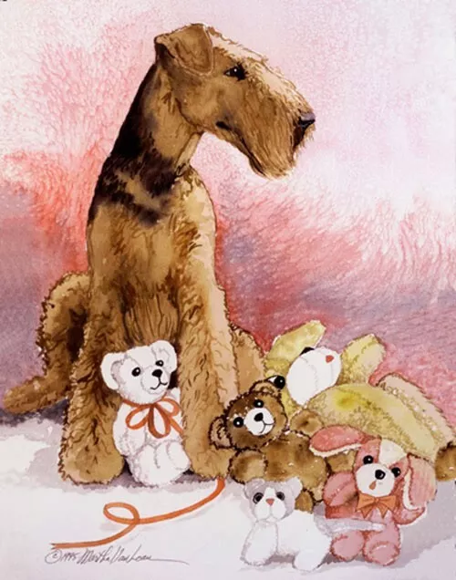 Airedale Limited Edition Giclee Art Print, Teddybear Collection