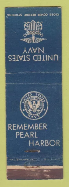 Matchbook Cover - US Navy Remember Pearl Harbor WWII WEAR