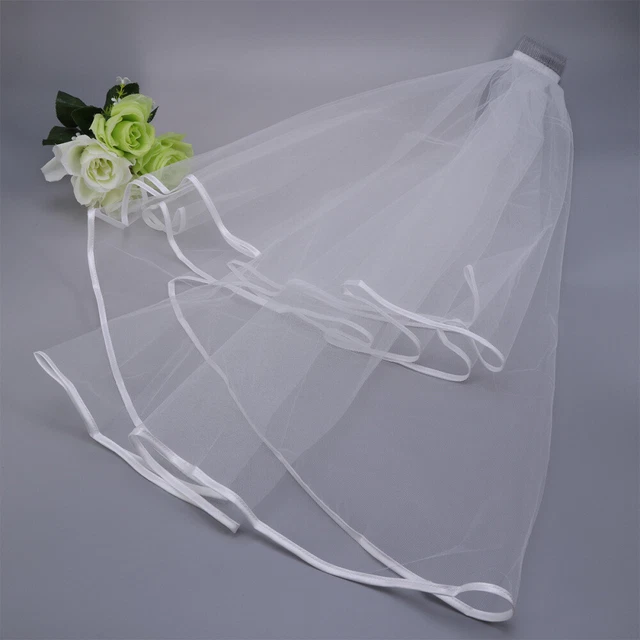 Velo da sposa velo corto fatto a mano capelli da sposa da sposa doppio