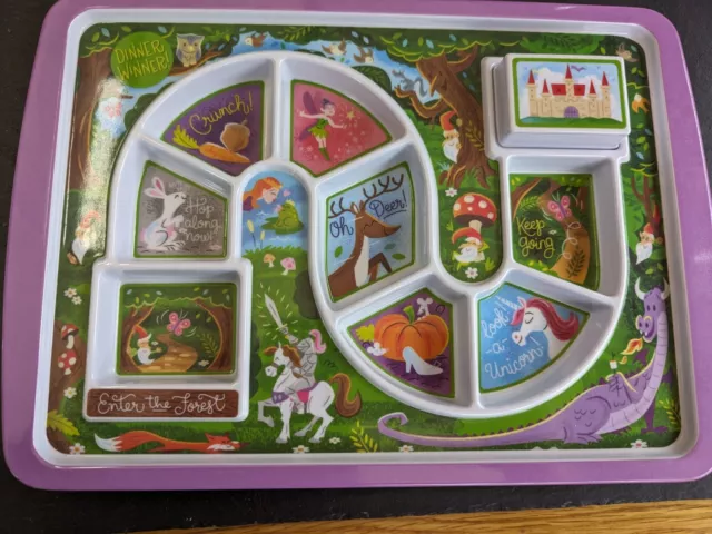 Kids Dinner Tray Fred Dinner Winner Melamine Enchanted Forrest Fussy Eater Plate