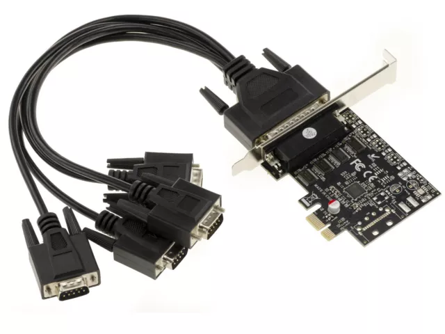 Carte PCIE SERIE RS232  PCI EXPRESS - 4 PORTS COM DB9 SUR PIEUVRE