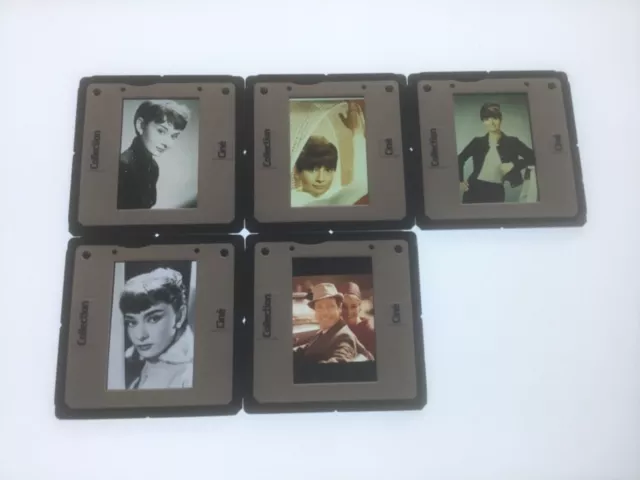 Lot De 5 Diapositives De Presse Slides Audrey Hepburn L51