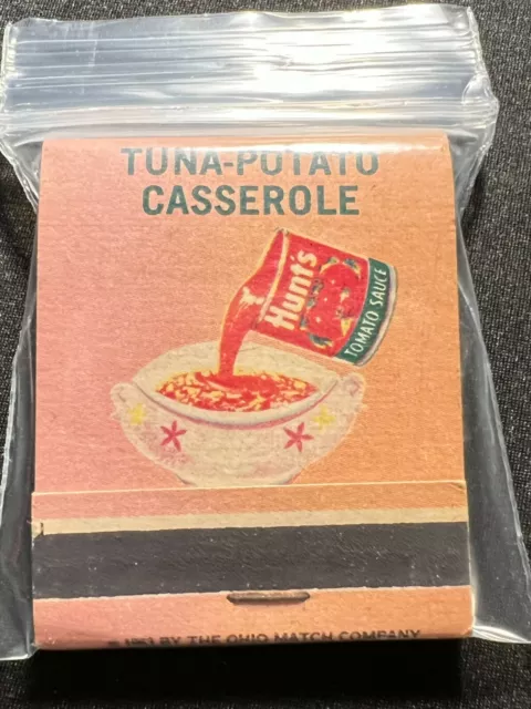 Vintage Matchbook - Hunts Tomato Sauce - Tuna-Potato Casserole Recipe -Unstruck!