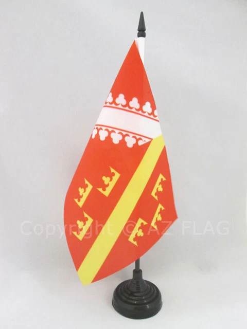 DRAPEAU DE TABLE NORMANDIE CROIX DE OLAF 2 LIONS 21x14cm - PETIT