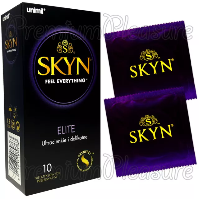 Skyn Elite Condoms Ultra Mince Sensible sans Latex Unimil Boîte De 10 Condoms