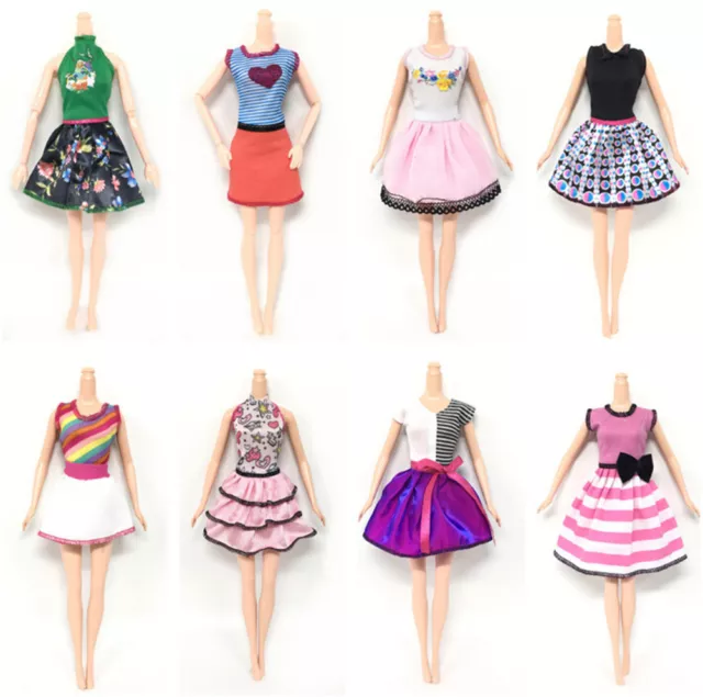 6pcs/Lot Beautiful Handmade Party Clothes Fashion Dress for  Doll Decor hz