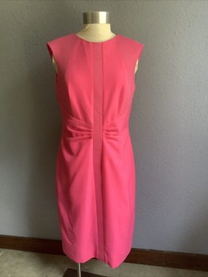 Antonio Melani Hot Pink Sleeveless Sheath Dress Bodycon Fitted Size 6